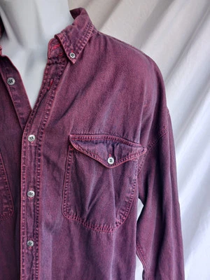 Vtg 80s Anchor Blue WKWR Shirt Xl Work  Heavy Cotton Maroon Burgundy Tz  - Image 1 of 4