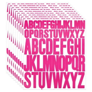 10 Blatt Buchstaben Zahlen Aufkleber, selbstklebende Alphabet Aufkleber, rosa rot - Bild 1 von 7