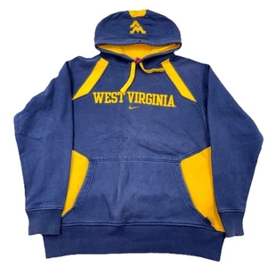 Vintage West Virginia Mountaineers Hoodie Men Large Nike Center Swoosh WVU Y2K - Picture 1 of 13