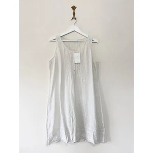 The White Company 100 % Leinen Kleid Größe 16 Leiterstichdetail minimaler UVP 90 £ - Bild 1 von 11