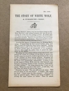 Storia di Lupo Bianco, Comanche, Società degli Amici, Tratto 183 Opuscolo (Quaccheri) - Foto 1 di 2