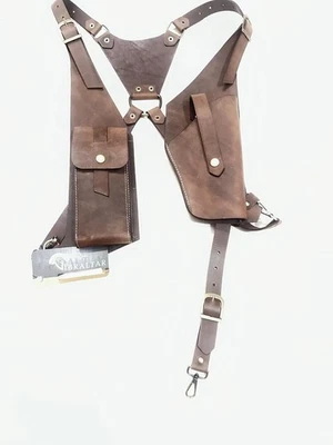 Colt 1911 holster, Custom gun holster, shoulder gun holster with Molbile pouch - Image 1 of 4