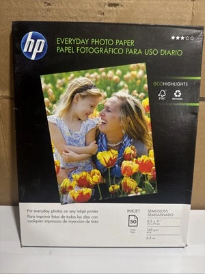 HP Everyday Photo Paper Glossy 8-1/2”x 11” (50 Sheets/Pack) Q8723A - NEW - Image 1 of 4