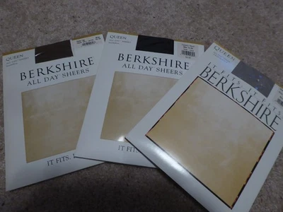 3 Pr. Pantimedias Berkshire All Day Sheers, talla Queen 1X/2X. Gris, negro y topo Foto 1 de 2