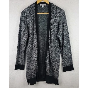 Whimsigoth Gr. L Strickjacke Pullover Langarm vorne offen schwarz silber metallic - Bild 1 von 8