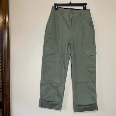 Pantalones cargo para mujer Democracy Absolution talla 8 verdes bolsillos con puños elásticos Foto 1 de 4