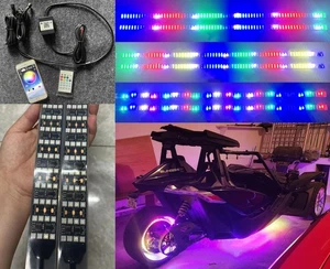 2PCS 2FT Quad Row CHASING Dream Color Lights Strips Hood Grille Bike Slingshots - Picture 1 of 18