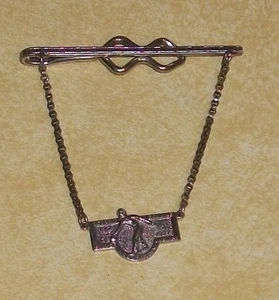DETROIT BOWLING ASSOCIATION SILVER JUBILEE 1912 1937 TIE CLASP JEWELRY US PATENT - Picture 1 of 3