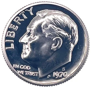 1970 S Roosevelt Dime 10C - Clad - Proof (SKU 221) - Picture 1 of 4