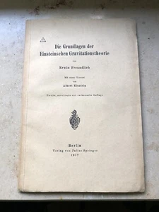 Freundlich/Einstein Grundlagen d. Einsteinschen Gravitationstheorie 2. Aufl 1917 - Bild 1 von 3