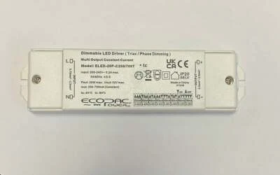 ECOPAC ELED-20P-C250/700T Triac Dimmable LED Driver 20W 250-700mA - Image 1 of 4