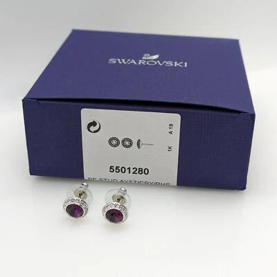 Swarovski Angelic Ohrstecker, Ohrringe Violett Rhodiniert Earrings Stud 5501280 - Bild 1 von 3