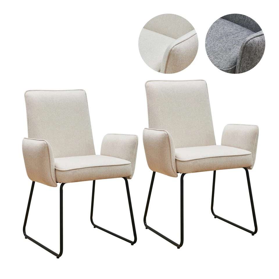 SVITA ALBA 2er Set Esszimmerstühle Armlehnstuhl Polsterstuhl Stoffbezug  - Bild 1 von 1