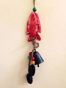 Handgefertigter roter Fisch Wohndeko Anhänger / Gartendeko Ornamente - Bild 1 von 4