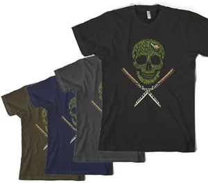 Herren T-Shirt Garten Rocker Totenkopf Gärtner Freizeithemd - Picture 1 of 1