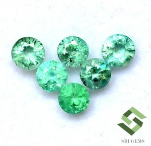 Lote de 4 mm a 4,25 mm de corte redondo esmeralda natural 06 piezas 1,73 piedras preciosas sueltas CTS - Imagen 1 de 4