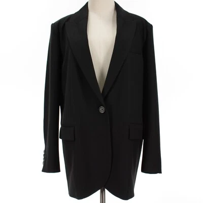 Blazer Piazza Sempione Nuevo con Etiquetas Pecho Único Talla 46 EE. UU. 10 Mezcla de Lana Negro Sólido Foto 1 de 4