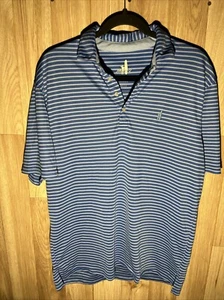 Johnnie O Performance Polo Men’s Medium Blue Striped Golf Shirt - Picture 1 of 7