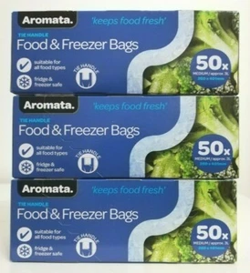 3L Tie Handle Food Fridge And Freezer Bags Suitable For All Food Types Reusable - Picture 1 of 5