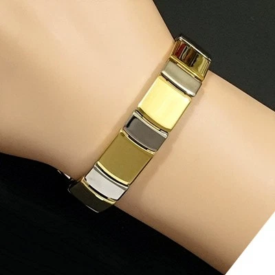 Magnetisch Wolfram Arthritis CTS RSI 2-Ton 24 KGB Gold & Rhodium Energie Armband - Bild 1 von 4