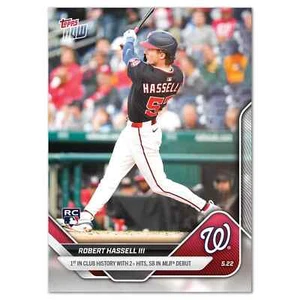 Robert Hassell III Nationals Debut 1st Hit 2025 MLB Topps NOW Card 202 - Bild 1 von 2