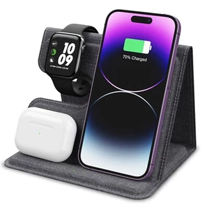 3 in 1 Wireless Charger Stand für iPhone/Smartphone, Airpods/Ohrhörer, Smartwatch - Bild 1 von 7