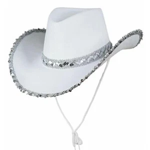 Sequin Cowboy Hats Adults Wild West Cowgirl Hen Night Fancy Dress Costume - Picture 1 of 16