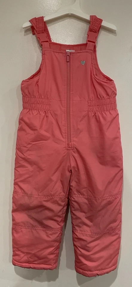 Carter's Niños Niñas Rosa Sólido 100% Poliéster Correa Ajustable Traje de Nieve Rosa S 4 Foto 1 de 4