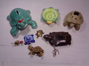Joblot Tortoise / Turtle Collection - Creature Comforts Frank, Brass Ceramic ect