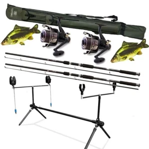 Lineaeffe Karp Wędka Zestaw Top Carp Combo 2 Kompletny zestaw 2 Wędki 2 Rolki i wiele więcej - Zdjęcie 1 z 5