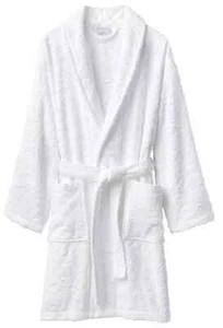 HOTEL COLLECTION CLASSIC TEXTURED SCROLL BATH ROBE COLOR WHITE SIZE L/XL NEW - Picture 1 of 6