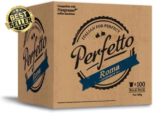 Perfetto Roma 100Pk Nespresso Compatible Coffee Pods Intensity 10 - Picture 1 of 1
