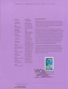 #0331 37c Stop Family Violence #B3 Pagina ricordo - Foto 1 di 1