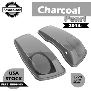 Charcoal Pearl 5x7 Saddlebag Speaker Lids Audio Cover For 2014+ Harley - Imagen 1 de 7