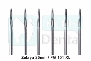 6Pcs Dental Surgical Carbide Burs Bone Cutters Zekrya 25mm FG 151 High Speed - Picture 1 of 3