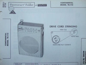 Original Sams Photofact Manual CONTINENTAL TR-751 (538) - Picture 1 of 1