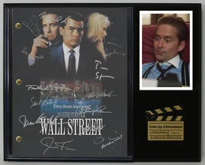 Wall Street Reproduction Signed Movie Script Wood Plaque Display  - Picture 1 of 7