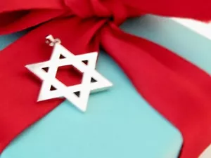 Auth Tiffany & Co Silver Large Star Of David Charm Pendant - Picture 1 of 3