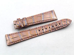 Montre Band Alligator Véritable Rose Antique 20/16mm Hand Fabriqué Top Quality - Imagen 1 de 4