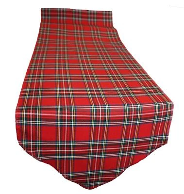 Traditional Scottish Royal Stewart Red Tartan Table Runner Burns Night Supper - Image 1 of 2