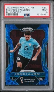2022 Panini Prizm World Cup Valverde Uruguay Blue Choice /135 PSA 9 MINT POP 2 - Picture 1 of 2