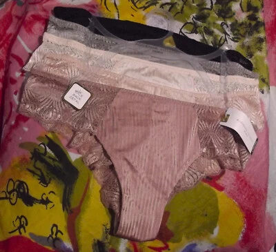 5 BRAGAS BIKINI ADRIENNE VITTADINI AV3474 5PKC MICROFIBRA ENCAJE ESPALDA L Foto 1 de 2