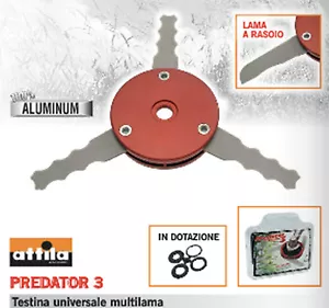 TESTINA MULTILAMA PROFESSIONALE DECESPUGLIATORE LAMA SEGA PREDATOR 3 UNIVERSALE - Foto 1 di 1