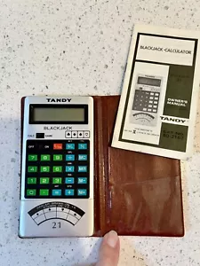 Vintage TANDY Radio Shack BLACKJACK / CALCULATOR Cat. No 60-2167 w/Instr. & Case - Picture 1 of 8