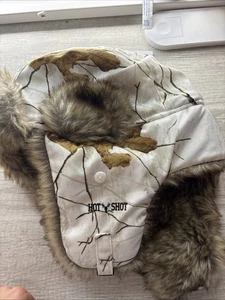 Real Tree Hot Shot Bomber Hat Browns Faux Fur buckle Thinsulate lined Trees Warm - Picture 1 of 5