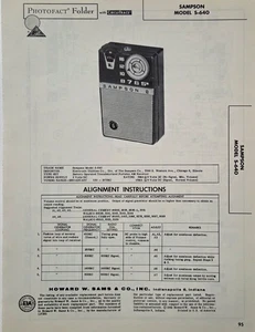 SAMS PHOTOFACT TRANSISTOR RADIO MANUAL SAMPSON MODEL S-640 - Picture 1 of 1