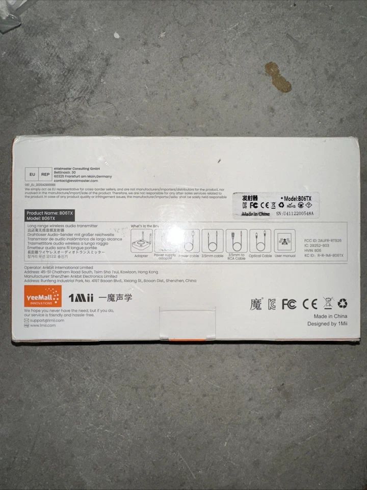 Transmisor Bluetooth 5.2 1Mii B06TX para TV a auriculares/altavoces inalámbricos Foto 1 de 1