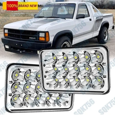 Faro LED con DRL Hi-Lo para Dodge Dakota 1987 1988 1989 1990 2 piezas 5P 4x6 pulgadas Foto 1 de 4