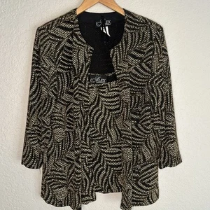 Alex Evenings Gold Metallic Set Tank Top Jacket Size XL Glitter Cocktail Wedding - Picture 1 of 7