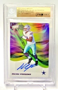 2022 Panini NFL Player of the Day Autographs Micah Parsons /50 Beckett Encased - Picture 1 of 2